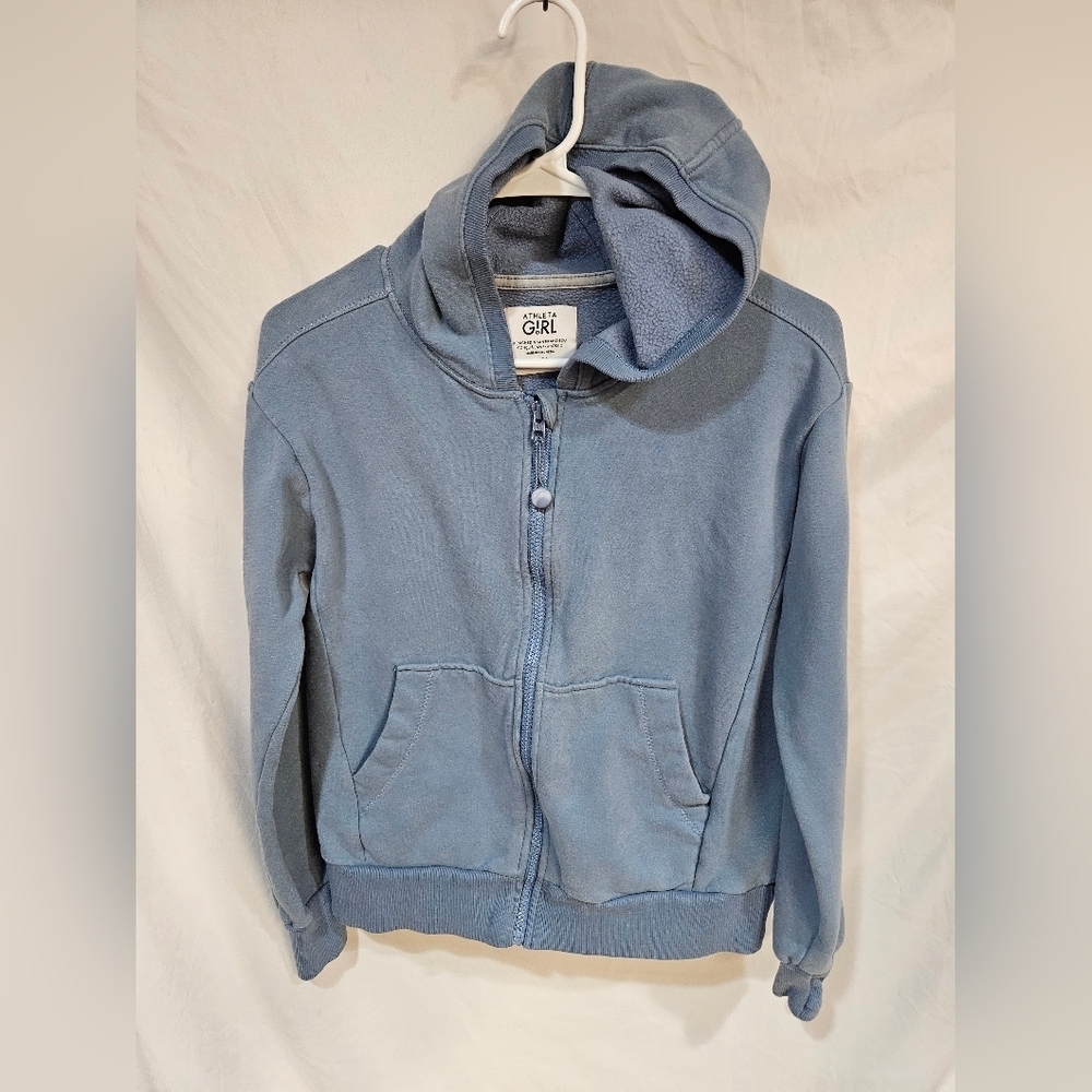 Athleta Girl Light Blue Full Zip Up Hooded Jacket XL